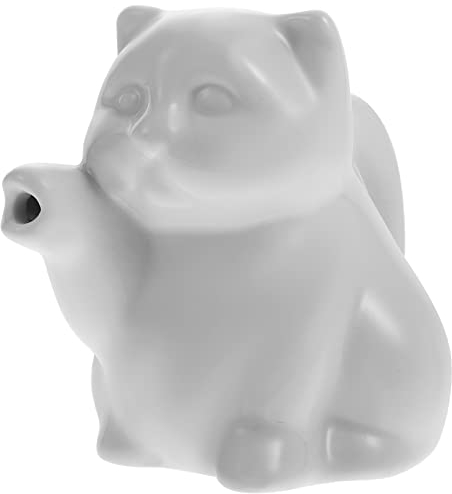 YARNOW Ceramic Creamer Pitcher with Handle Cat Shaped Gravy Boat Porcelain Coffee Milk Serving Pitcher for Home Cafe