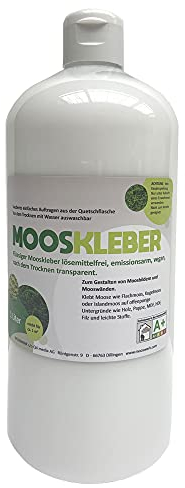 Mooskleber flüssig - Flüssiger Moosleim zum Gestalten und Basteln von Moosbildern - Nach dem Trocknen transparent - 1 Liter