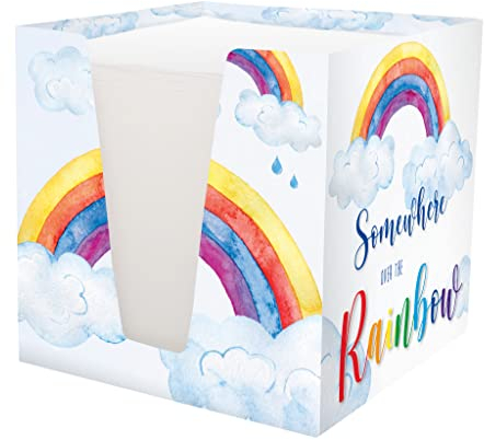 RNKVERLAG 46789 - Notizklotz Rainbow mit 900 Blatt, 92 x 92 x 92 mm, 1 Stück