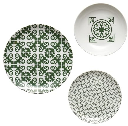 Guzzini - LE MAIOLICHE Set 6 Places, assiettes, assiettes creuses, assiettes fruits/desserts - vert émeraude - 10290969