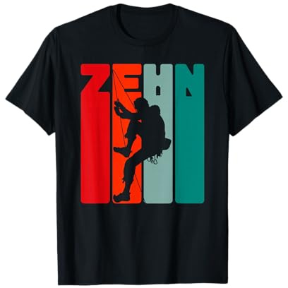 Kletterer Boulderer 10 Jahre Jungen Klettern 10 Geburtstag T-Shirt