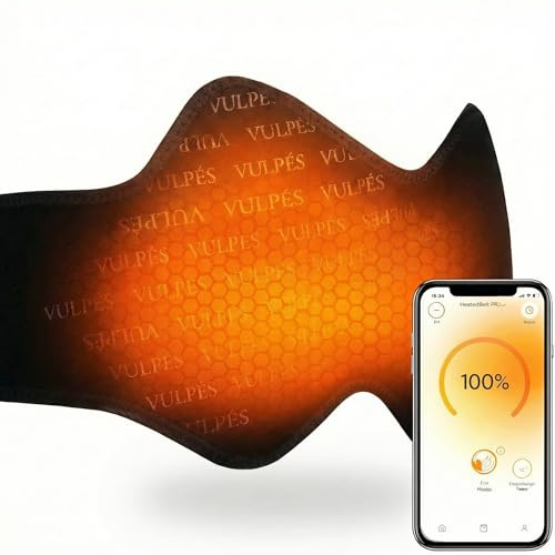Vulpés HeatBelt Pro – Ceinture Chauffante Lombaire | Chaleur Infrarouge Avancée | Bambou Organique | Ultra-Légère | Pour Dos, Bassin & Reins | Contrôle via App | Batterie 5.000mAh