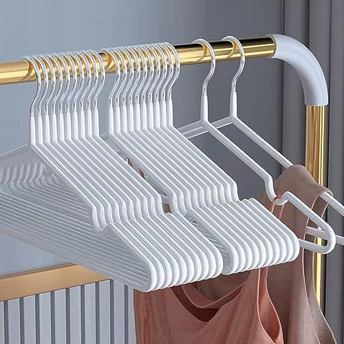 Perchas de metal (40 cm) – 40 unidades ahorran espacio para adultos, 0,4 cm de grosor, resistentes con ropa pesada, perchas con ranura antideslizante para abrigos, pantalones