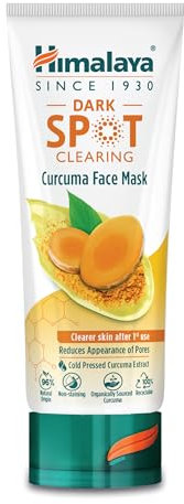 Himalaya Dark Spot Clearing Turmeric Mask - Reduce visiblemente las manchas oscuras y la apariencia de los poros - 75ml, Paquete de 1, Curcuma