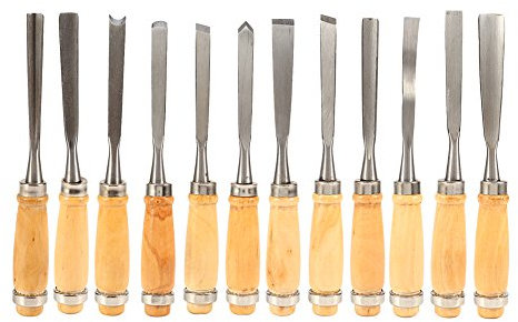 Juego De Herramientas De Cincel Para Madera, 12 Piezas De Cinceles Para Trabajar La Madera, Herramientas Para Tallar Madera, Recortar Madera, Torno, Gubias, Herramientas Con Estuche De Trans te Enro