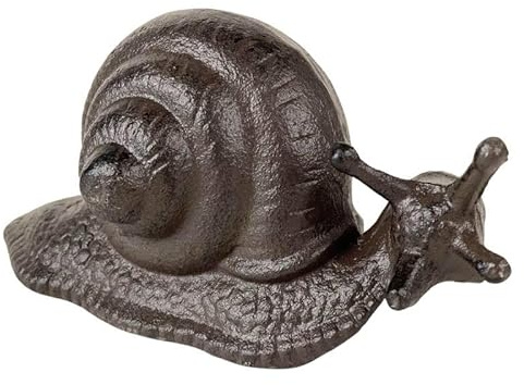 L'Héritier Du Temps Dekofigur Schnecke oder Tier, aus Gusseisen, patiniert, Braun, Gartendekoration, 6,5 x 7,5 x 15,5 cm