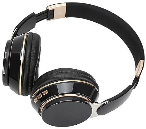 KIMISS Cuffie sovrauricolari, 5.0, wireless, over-ear, stereo, con microfono, 3,5 mm, cablate, per gaming, da viaggio, colore nero