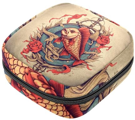 Fish-1069 - Borsa per il primo ciclo mestruale, per ragazze e donne, per coppette mestruali, per mestruazioni femminili