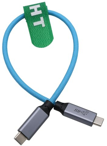 HangTon Câble de charge rapide USB Type-C USB-C pour Samsung SSD Blackmagic 4K Camera ZCAM Ca-non R6II So-ny A7C FX3 Camera MacBook iPhone15 Pro Laptop Monitor, tressé 30 cm