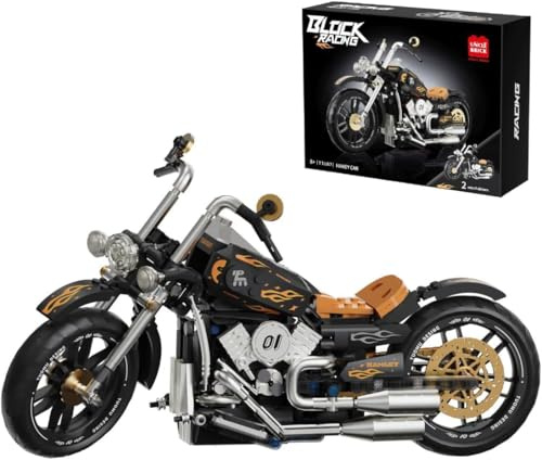 JUCYJULY Kit de Bloc de Construction Moto, 445 Pièces MOC Jeux de Construction Brique Moto Modèle, Maquette de Technic Moto Techniques pour Adultes Enfants Cadeau Jouet