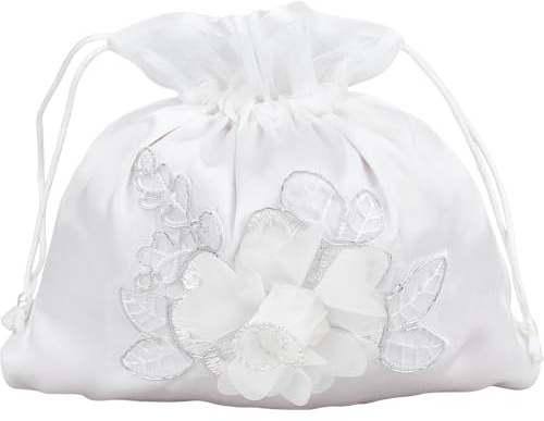 CRASPIRE Borsa da Sposa Raso Porta Soldi A Mano Decorata