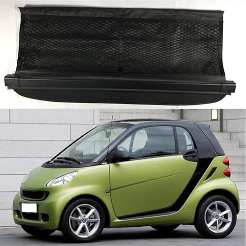 ZXYzanxy Auto Laderaumabdeckung Kofferraumabdeckung Rollo für Smart 451 fortwo 2009-2014 Schild Sicherheit Versenkbare Gepäck Schatten Abdeckung