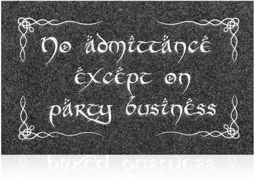 MWAZZLL Funny Doormat Large No Admittance Except On Party Business Mats 60 x 90 cm Non Slip Outdoor Indoor Welcome Door Mats for Front Door,Entrance,Patio Grey