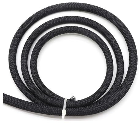 1~50M PET Expandable Cable Sleeve 4mm Tight Braided High Density Hardness Insulate Line Protect Sleeving Wire Wrap Gland Sheath(Black,4MM_1 METER)