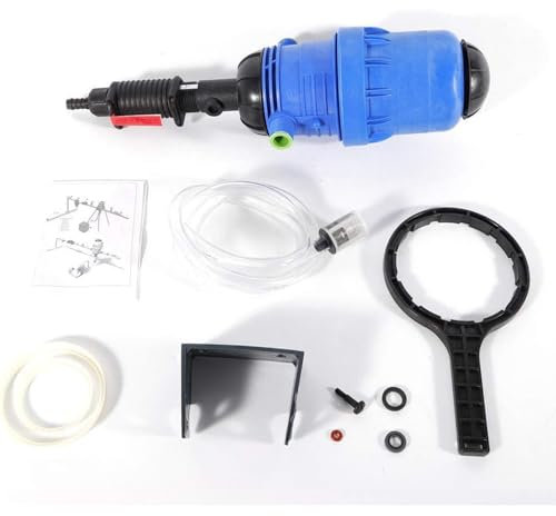 YiAndeli Adjustable Fertilizer Injector, 0.4%-4% Water Powered Chemical Liquid Doser Dispenser 20-2500 L/H Dosing Pump Drip Fertilizer Machine for Industry Garden Hose Livestock Blue,1