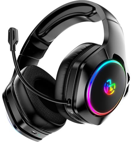 Wireless Gaming Headsets for Ps5 Ps4 PC, 2.4GHz USB & Type-C Gaming Headphones, 40H+ Hrs & 7.1 Surround Sound with Noise Canceling Microphone for Switch Phone