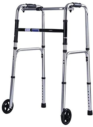 S per Anziani per Anziani Rollator Rollator Pieghevole con 2 Ruote, Telaio per ausilio alla Mobilità per Camminare, Leggero e bracciolo con stampelle Regolabili in altezz