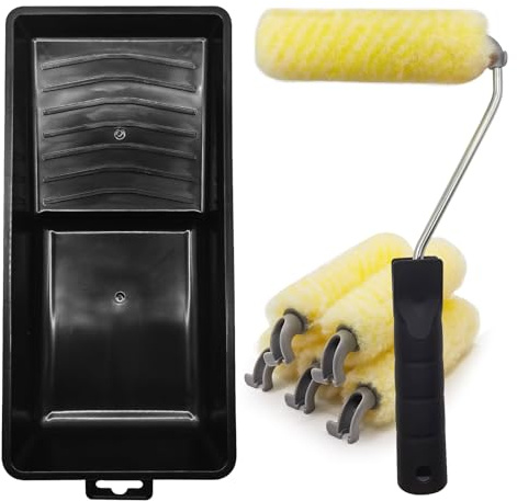 Moller Paint Roller Kit, 7-Piece 4 Inch Paint Roller Kit with High-Density Foam Paint Rollers, Microfiber Paint Rollers, Paint Tray for Painting Cabinets, Doors, Craft Work