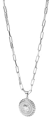 Purelei Nomad Coin Kette Herren – Markante Edelstahl-Halskette mit geprägtem Anhänger – 18K vergoldet oder Silber – Verstellbar (50/55 cm) – Statement-Schmuck für Männer