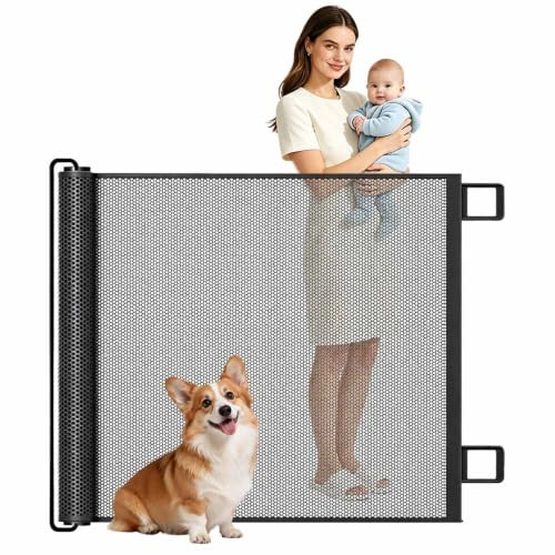 Blendra Retractable Baby Gate,Non Drill Gates Indoor Extendable Stair Gates for Baby and Pet,Use for Stairs, Door, Bedrooms, Easy to Install,130 * 78cm