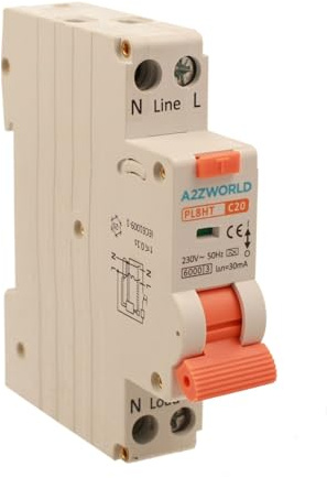 Interruttore Differenziale Magnetotermico 1 Modulo Tipo A, 20A C20, RCBO Slim 1P+N 6kA 30mA 220V, Curva C, Serie PL8HT Professionale