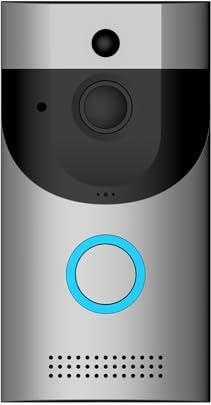 NGTFDCP Videocamera per campanello, Videocitofono IP WIFI a batteria da 2 MP 1080P, videocitofono con lunga durata, citofono, spioncino,Sistema di sicurezza domestica(Silver)