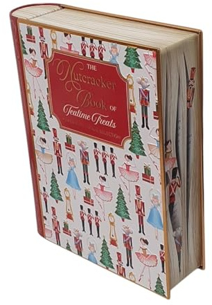 Festive Nutcracker Book of Teatime Treats Assorted Biscuits Decorative Gift Tin Novelty Keepsake Box Selection of Crunchy Cookies