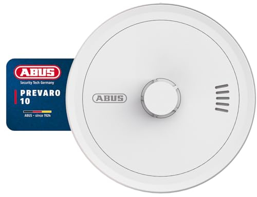 ABUS Prevaro 10 Detector de Calor - Batería de 10 Años, Cocina y Baño | Sensor térmico certificado BS 5446-2 con autotest automático y botón de prueba. Ideal para garaje, sótano o caravana.