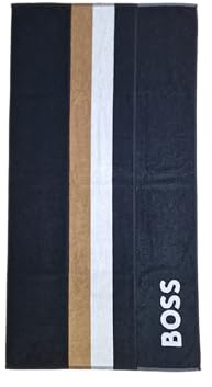 BOSS Unisex großes Strandtuch Badetuch in Schwarz