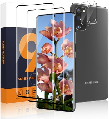 Carantee 2+2 Stück Schutzfolie für Panzerglas für Samsung Galaxy S20 5G, 3D-Volle Bedeckung Fingerabdruck-ID HD-Klar Hohe Auflösung 9H Härte Bruchsicherheit Samsung S20 Displayschutzfolie