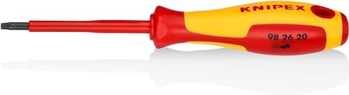 KNIPEX Schraubendreher, VDE-geprüft 185 mm, 98 26 20 | Geeignet für Torx-Schrauben isolierender Mehrkomponenten-Griff