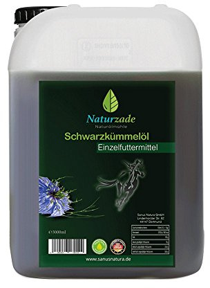 Naturzade Schwarzkümmelöl für Pferde & Hunde, 3 Liter Kanister, kaltgepresst mühlenfrisch direkt vom Hersteller