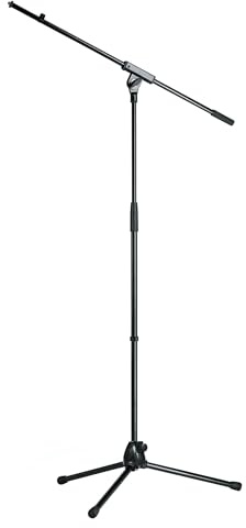 K&M - König & Meyer 21070.500.55 - Tripod Microphone Stand with Fixed Length Boom Arm - Professional Grade for All Musicians - Heavy Duty Folding Leg Base - German Made - Black