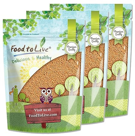Yellow Mustard Seeds, 1 Pound Bags (Pack of 3) — Non-GMO Verified, Kosher, Raw, Vegan, Bulk