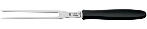 2 x Aufschnittgabel/Wurstgabel/Fleischgabel, schwarz | Länge 13 cm