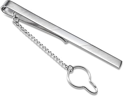 STERLL Herren Silber Krawattennadel Mit Gebürstetem Und Glänzendem Streifen