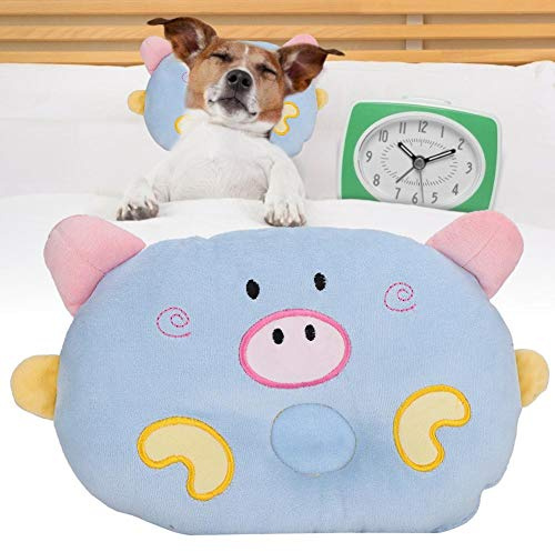 Zerodis Almohada Suave para Mascota Gato Tela pequeños Cerdo de Dibujos Animados Forma Animal Cama Suministros Dormir Durante Cuatro Estaciones(Azul)