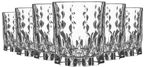 RCR Crystal 6 Piece Marilyn Whisky Verres Set - Verre taillé Moderne Cocktail Gobelets - 337ml