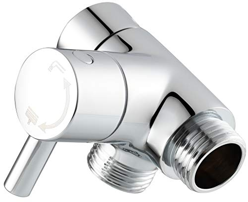 Tecmolog Dusche Adapter G1/2 Messing Umstellventil für Handbrause und Festen Sprühkopf,Chrom,DSF007E