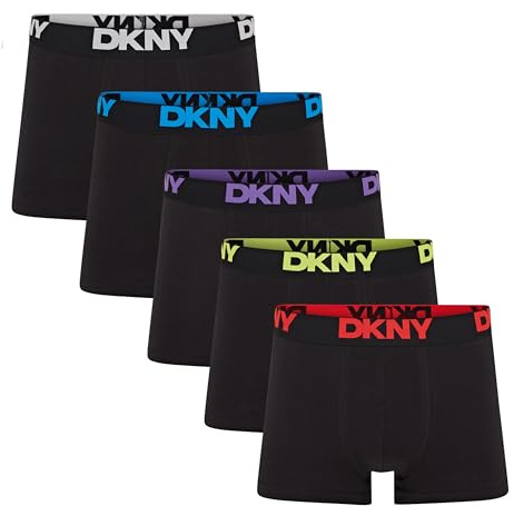 DKNY Hombres Bañador Negro Paquete de 5 Medio