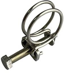 Boltza Stainless Steel Double Wire Hose Clips 18-22mm Pond Pipe Screw Tight Koi Fish Fitting Filter Pump Clamp x4