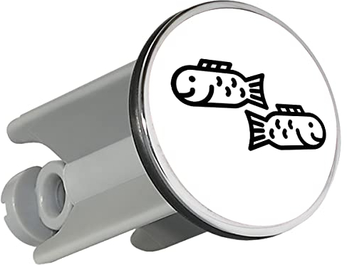 Huuraa Waschbeckenstöpsel Fische Sternzeichen Symbol Geschenk 4cm für Waschbecken Abflussstopfen Fische Geschenkidee