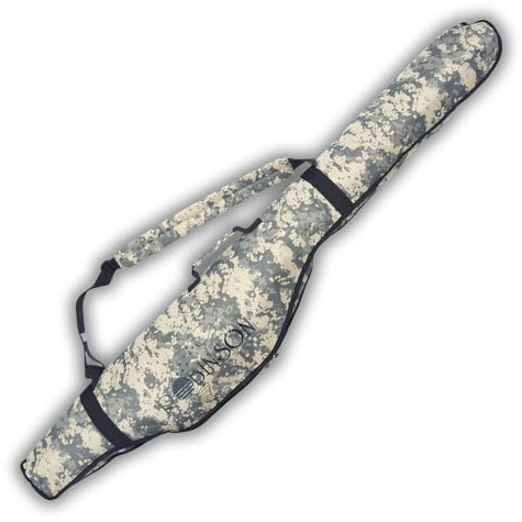 Robinson Rutentasche 1,5m - Angelrutentasche mit Rollenschutz - 2 Fächer verstärkt für Street Fishing und Spinnfischen, professioneller Rutenfutteral - Camo Comfort