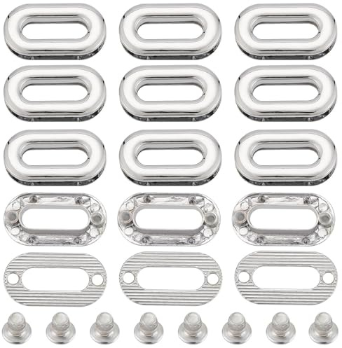 GORGECRAFT Set mit 12 ovalen Ösen zum Schrauben aus Metall mit Schäkelösen für Handtaschen, Ringe am Ende der Tasche, Schnalle für Griffe, Anschlüsse aus Legierung, Snaps für Basteln, Nähen, Handwerk