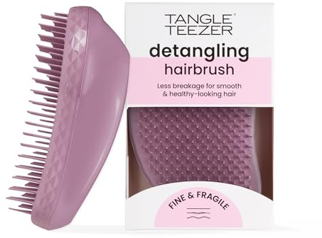 Tangle Teezer Die feine & zerbrechliche Haarbürste, schnelles Entwirren für nasses und trockenes Haar, geeignet für alle Haartypen, weichere Zähne und ergonomisches Design, Dunkelmalve