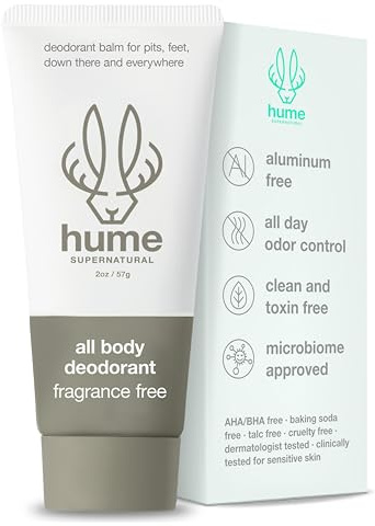 Hume Supernatural Whole Body Deodorant Balm, Unscented, Aluminum Free