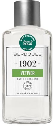 BERDOUES 1902 Eau de Cologne Vétivier, Fraîche et Aromatique Made in France, Parfum femme et homme, Verveine, Romarin, Vétiver, vaporisateur 245ml