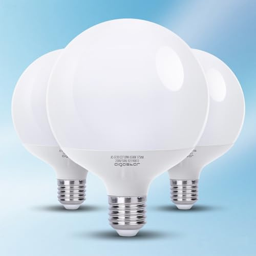 Aigostar LED Lampe E27 18W Birne Kaltweiß 6500K 1840 Lumen, 117W Halogenlampe Ersetzt, Abstrahlwinkel 180 Leuchtmittel, Grad G120 Glühbirnen Tropfen Groß Hell Energiespar, 3 Pack