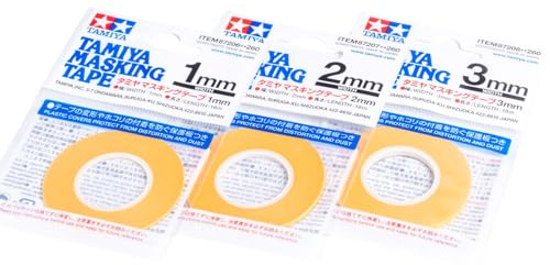 Someie Tamiya Lot de rubans de masquage 1 mm (87206)/2 mm (87207)/3 mm (87208)