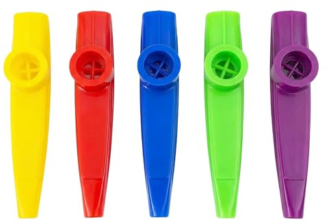 5Pcs Plastic Kazoos Musical Instruments Kazoo Flute Diaphragms for Adult Party